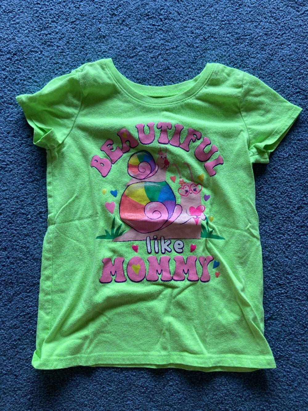 The Children's Place Toddler Girl's Neon Green "Beautiful Like Mommy" T-Shirt 5T
